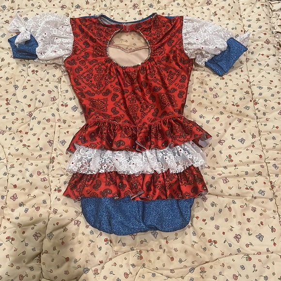 This is a custom costume it’s red with white and blue it’s made for dance - Picture 3 of 4